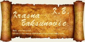 Krasna Bakšunović vizit kartica